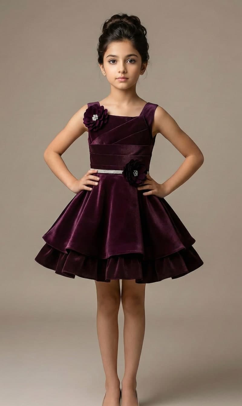 Premium Purple Butterfly Frock