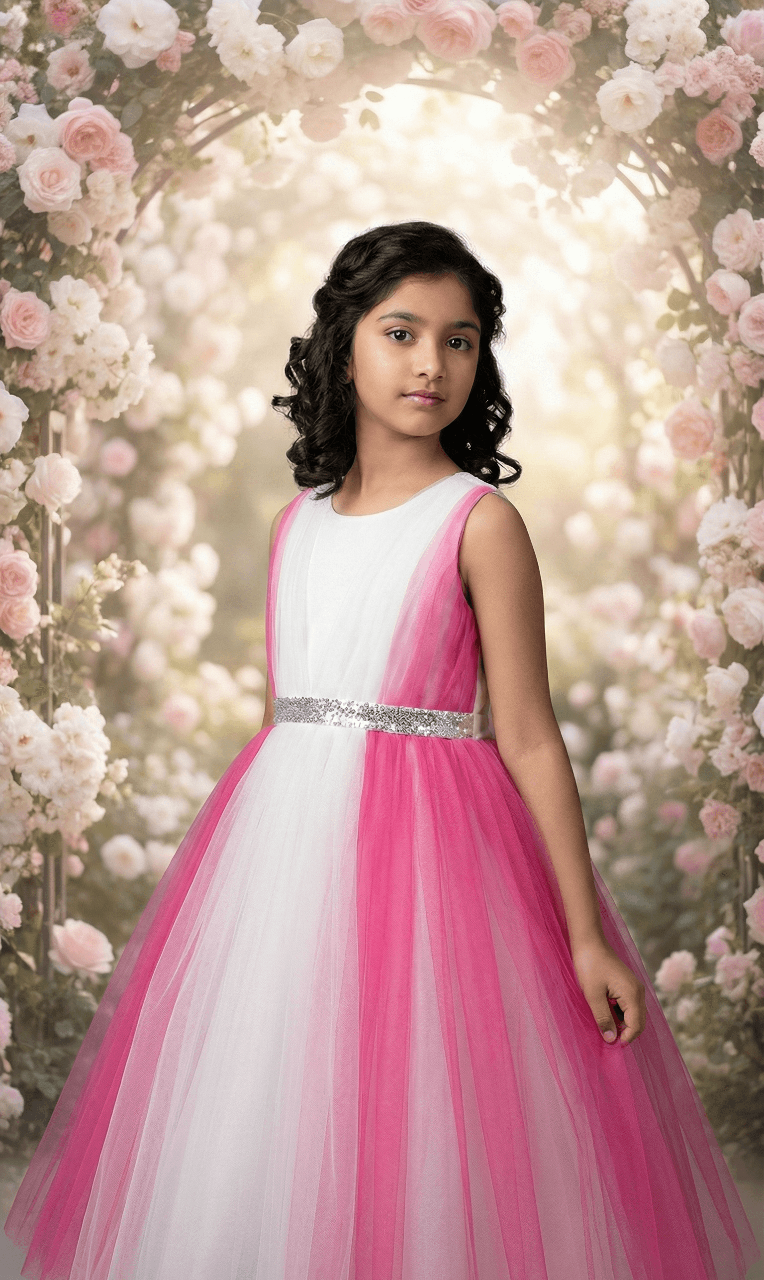 Pink and White Dress